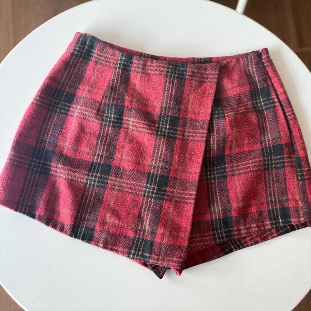 Plaid Red and Black Women Shorts